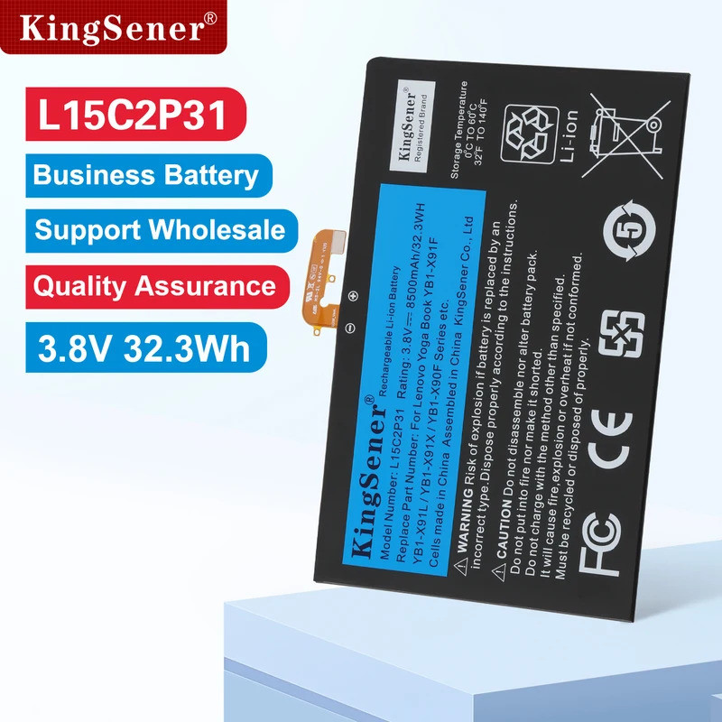 KingSener L15C2P31 8500mAh แบตเตอรี่แล็ปท็อปสําหรับ Lenovo โยคะหนังสือ YB1-X91F X91L X91X YB1-X90F Y