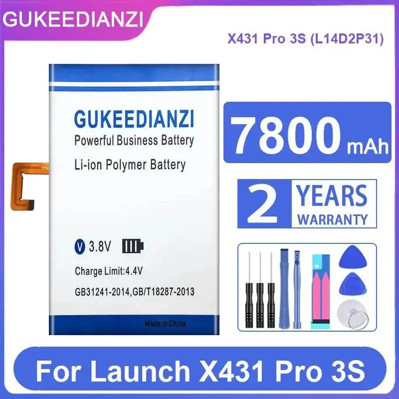 ติดทนนานสําหรับเปิดตัว X431 Pro 3S L14D2P31 แบตเตอรี่แท็บเล็ตทดแทนที่เชื่อถือได้ 7800mAh