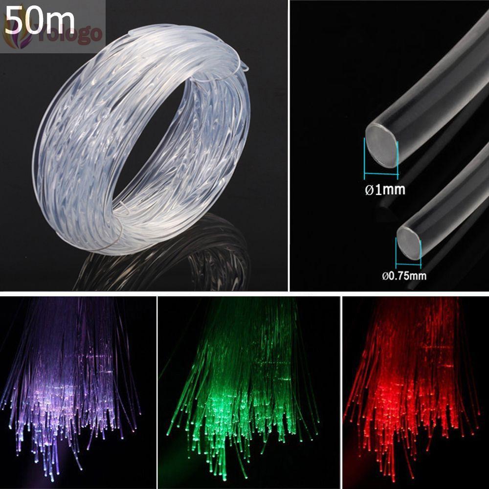 YOLOGO 50mx0.75 มม./1.0 มม.สายไฟเบอร์ออปติกบ้านไฟ Led
