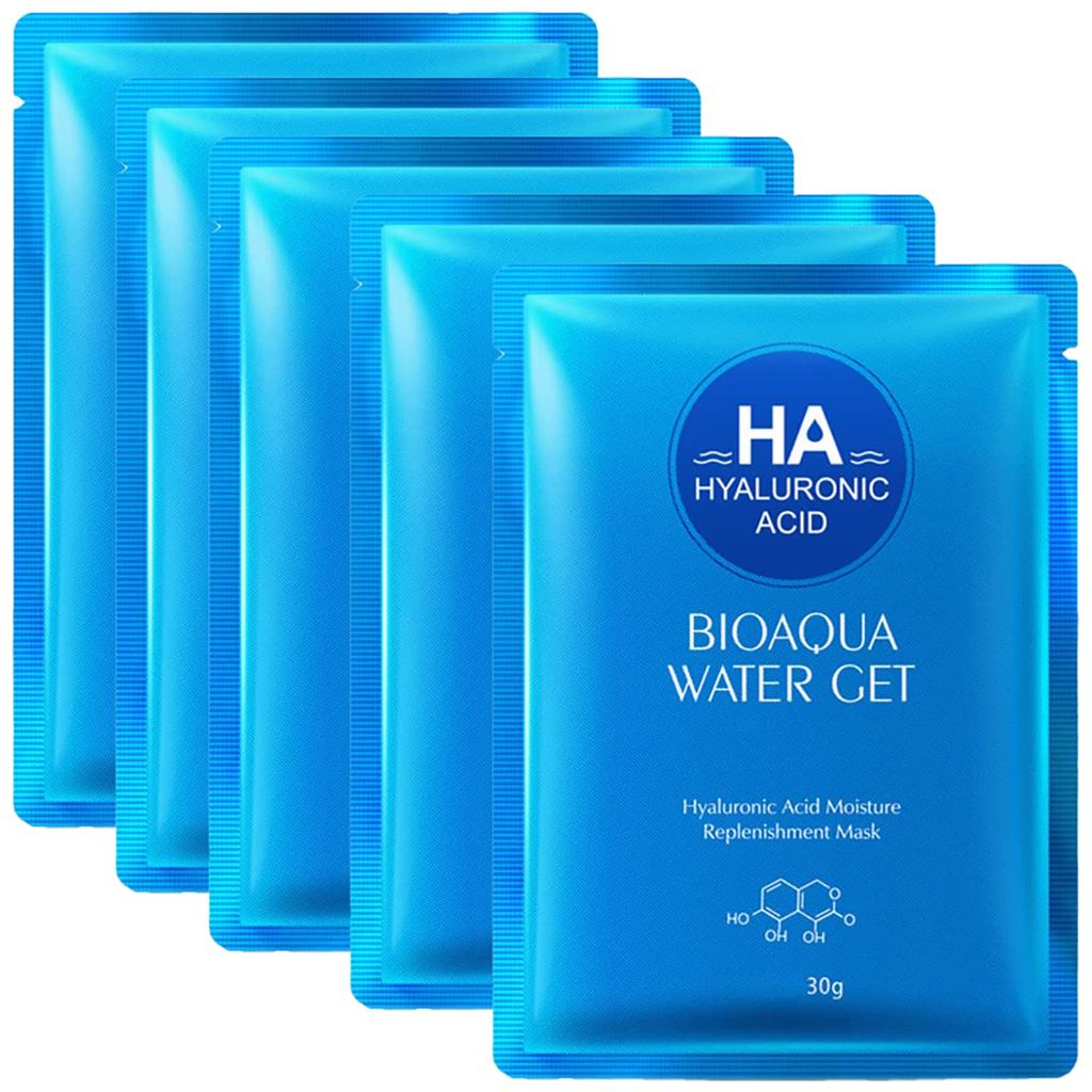 BIOAQUA Hyaluroni Aid Moisturizing Replenishing Faial Mask HA Redues Ane Deep ลีน 30g (5 Pak)