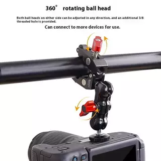 Hot กล้องโลหะ Super Clamp 1 ชุด Double Ball Head Magic Arm ที่ยึดแบบยืดหยุ่นแบบปรับได้สําหรับการถ่ายภาพจอภาพ