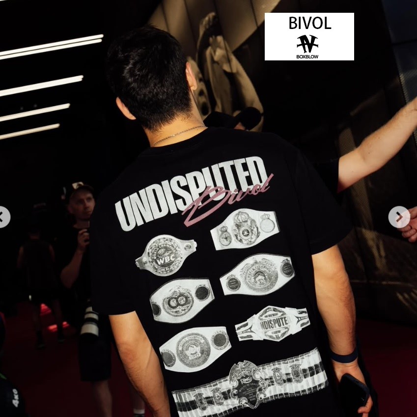 BIVOL  BOXBLOW Sketch Belt Boxing Theme พิมพ์แขนสั้นสไตล์อเมริกันฟิตเนสผู้ชาย 100% Premium Cotton เส