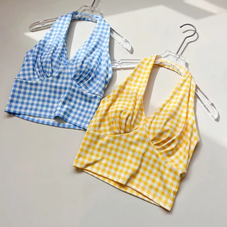 YOGATRUTH(เบาะคงที่) สปอร์ตบราเซ็กซี่ Halter เสื้อกั๊กคอวีลําลองออกกําลังกาย