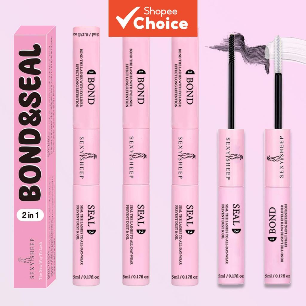 Lash Cluster กาว 1-3 ชิ้น 10 มล. Bond และ Seal, 2-In-1 กันน้ําขนตากาวสําหรับ Strong Hold ใช้ในบ้าน