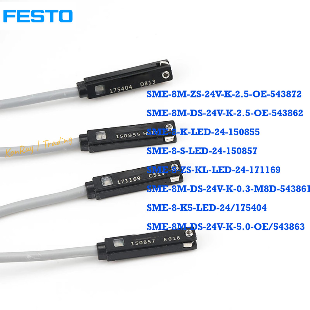 สวิตช์แม่เหล็ก SME-8M-ZS-DS-24V-K-2.5-0.3-M8D-OE SME-8-ZS-KL-KS-LED-24 543862 543872 543861