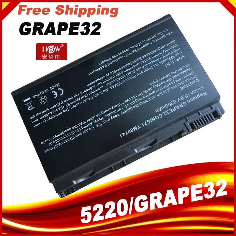 GRAPE32 แบตเตอรี่สําหรับ Acer Extensa 5210 5220 5230 5230E 5420 5420G 5430 5610 5610G 5620 5620G 562