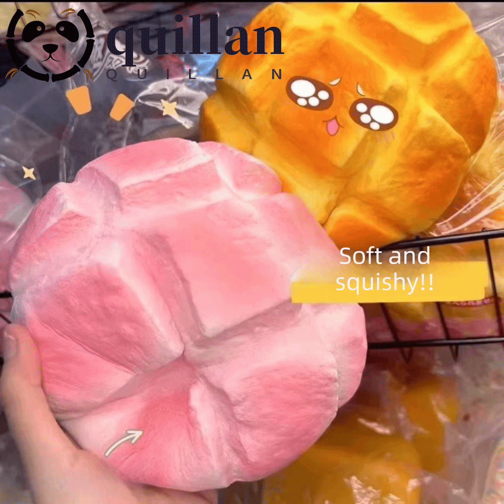 QUILLAN Sensory Fidget Bread, Prank ตกแต่งช้า Rising ขนมปัง Squishy ของเล่น, เดสก์ท็อปเครื่องประดับขนาดใหญ่นุ่มยืดหยุ่นสมจริงสับปะรด Bun Squishy ของเล่นเด็ก