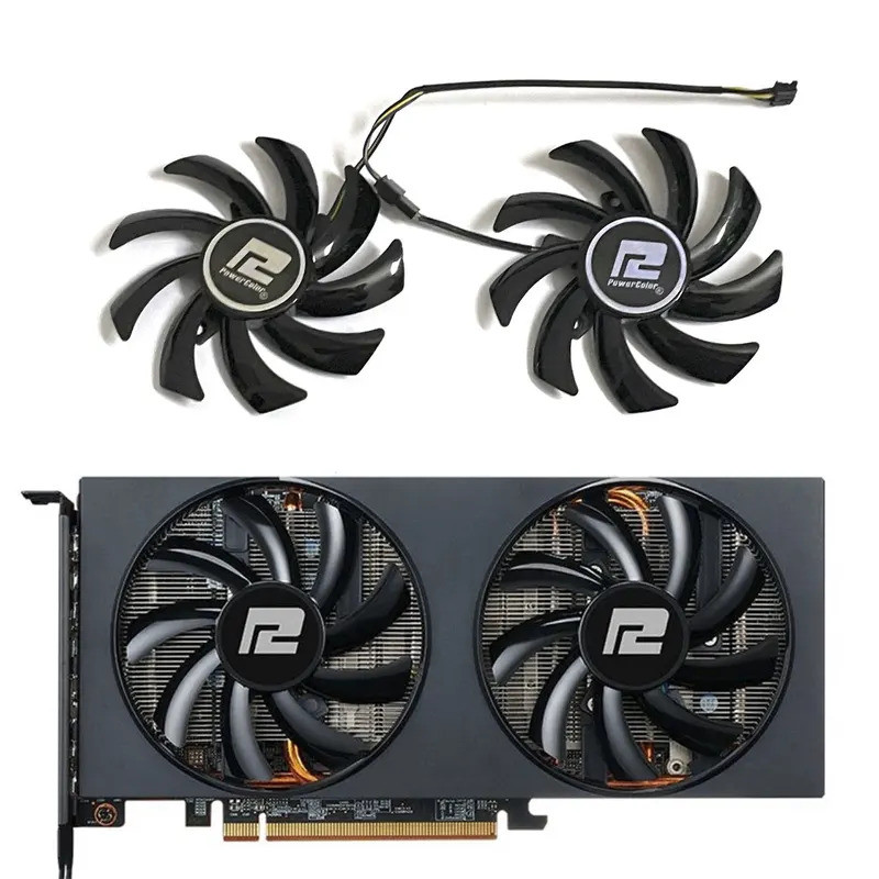 *พัดลมกราฟิก RX 5700 5500 5600 XT ใหม่มีจําหน่ายสําหรับ Powercolor RX 6700XT 6600XT 6600 Fighter พัด