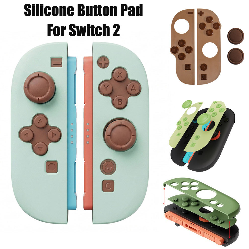 D-pad ปุ่มทิศทาง ABXY Key ซิลิโคน Pad สําหรับ Nintendo Switch 2 oycon Controller Thumb Stick Grip Cap สําหรับ NS2 จอยสติ๊กผิวกรณี