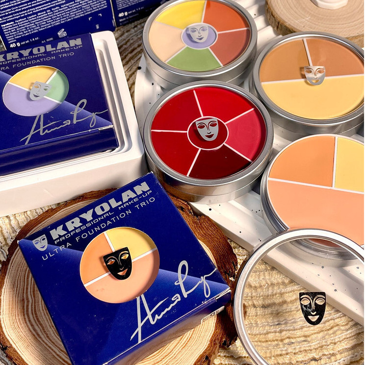 ((สินค้าของแท้) · KRYOLAN Opera German Mask Phantom Three-Color Six-Color Concealer ของแท้ Dry Skin 