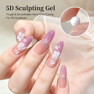 BORN PRETTY 5D White Sculpting Gel Non-Stick แกะสลักกาวสีขาวซาตินเล็บ DIY Sculpting Gel สําหรับเล็บ Extension Salon ใช้