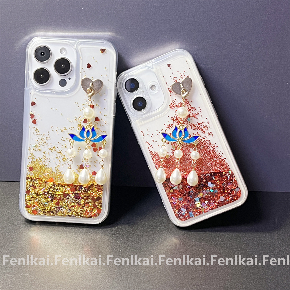 สไตล์จีน Lotus Tassel vivo Glitter เคสโทรศัพท์เหมาะสําหรับ IQ0012/Y100/IQ00Neo9/y78M/Y52