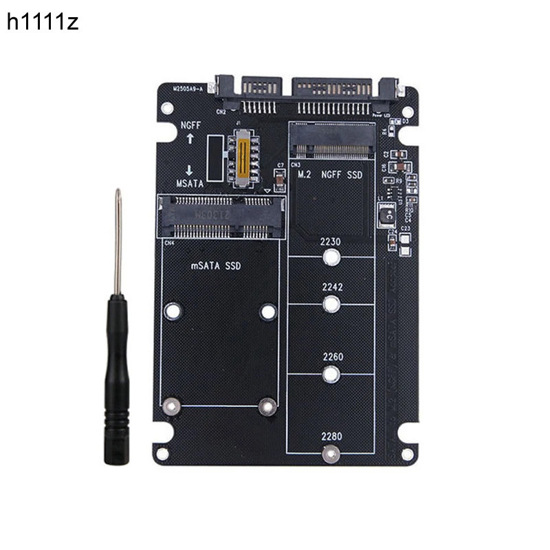 อะแดปเตอร์ SSD M2 mSATA อะแดปเตอร์ M2 SATA SSD mSATA SSD ถึง SATA3.0 6Gbps Board 2.5 "SATA to M2 Con