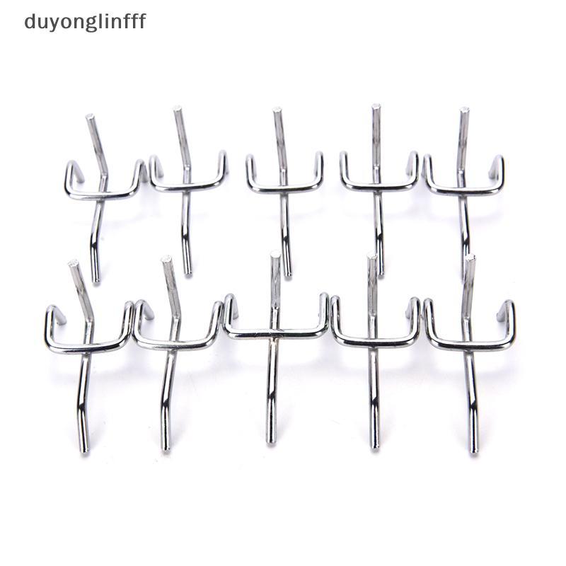 (duyonglinfff) 10 ชิ้นโลหะ Peg Board Pegboard ตะขอโรงรถทํางาน Shop Storage จอแสดงผลเหล็กใหม่