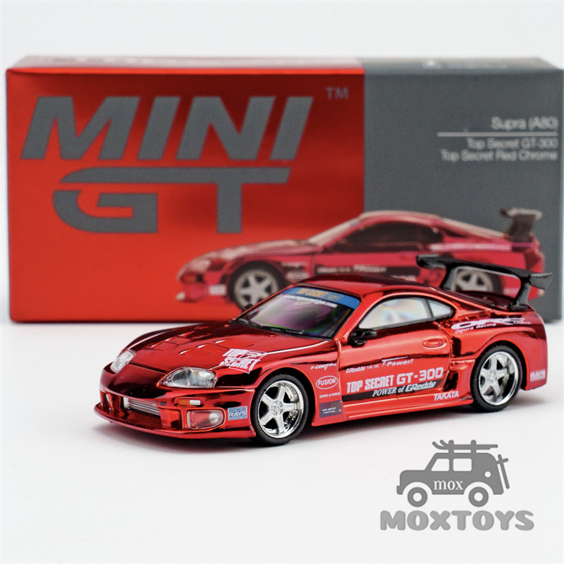 MINI GT 1:64 Supra (A80) Top Secret GT-300 Top Secret Red รถเหล็กโมเดล