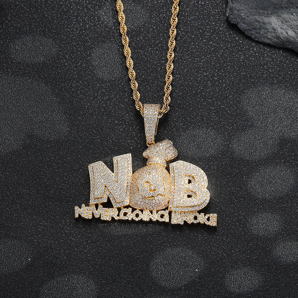 เครื่องประดับ Dollar Jewelry Dollar Money Bag Hip-Hop จี้ที่ไม่ซ้ํากัน Full Zircon Hip-Hop hiphop Me