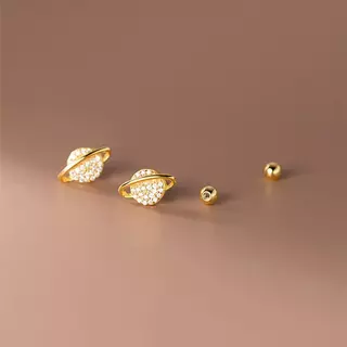 Saturn Earrings ต่างหูเงินแท้ S925 [MERCELO]