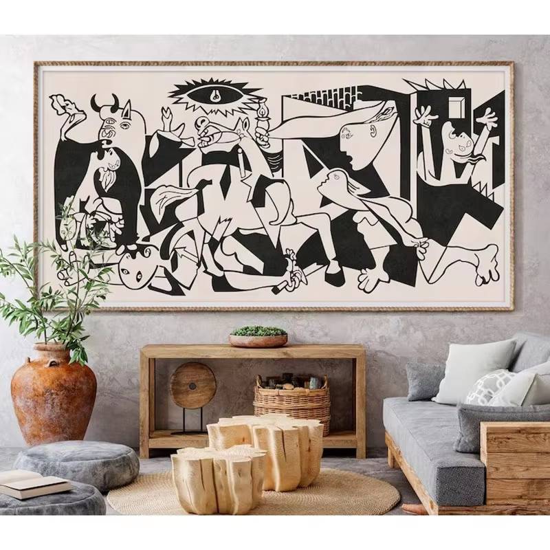 Boho Mid-Century Modern Art, Extra Wall Art,Guernica Painting, Living Room Decor Picasso Artwork Gue