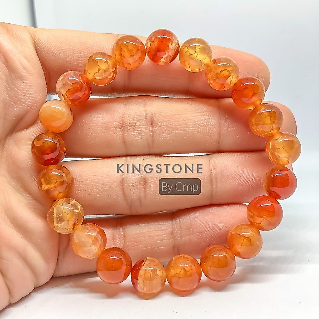 CRACKLE AGATE เกล็ดมังกร สร้างความเชื่อมั่น กระตุ้นความทรงจำสร้างสมาธิและความเข้าใจต่อสิ่งต่างๆ 6 8 10 12 14 มม.