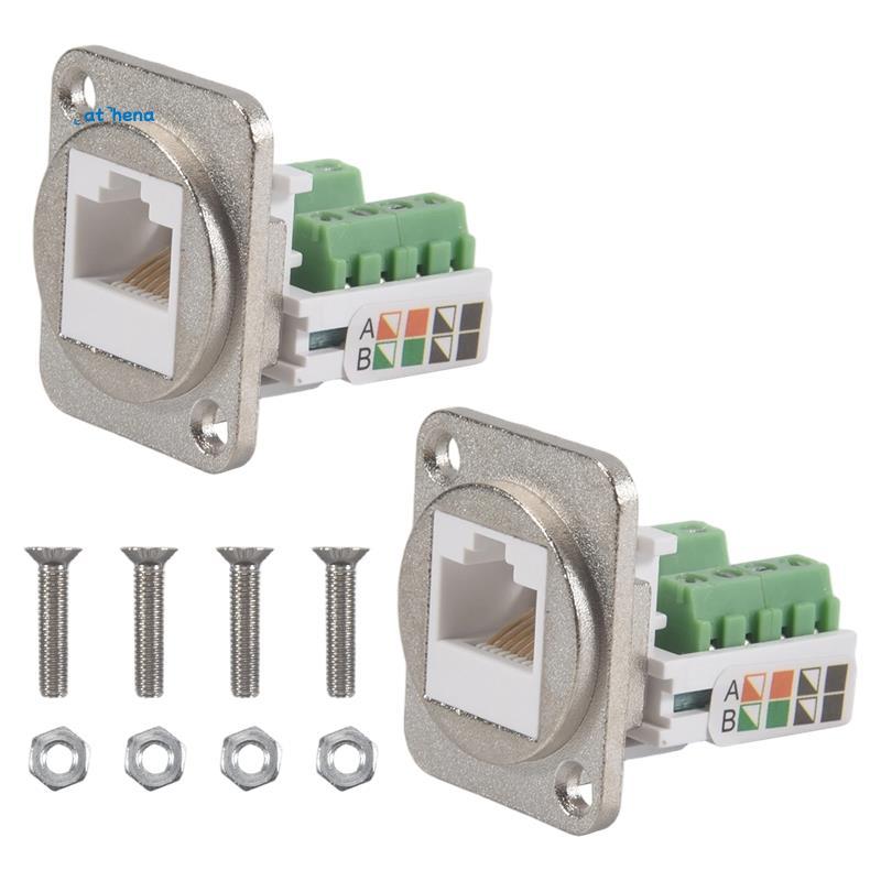 อะแดปเตอร์เทอร์มินัลเมาท์แผง RJ452PCS RJ45, RJ45, RJ45/8P8C ตัวเมียแผง Mount Connector, RJ45 Solderl