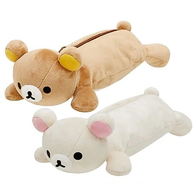 Rilakkuma Korilakkuma Plush ดินสอสําหรับสาวเด็กอะนิเมะหมี Kawaii น่ารักโรงเรียนดินสอกระเป๋า Organizer กระเป๋าเก็บ