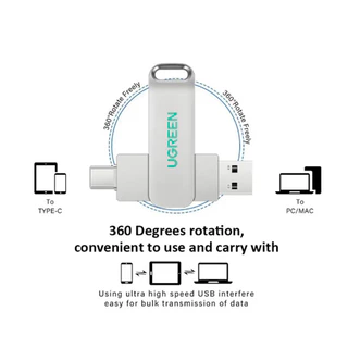 Ugreen OTG ไดรฟ์ปากกา Usb 512GB 1TB 2TB TYPE-C แฟลชไดรฟ์ PenDrive สําหรับ Android iPhone 15/16/17