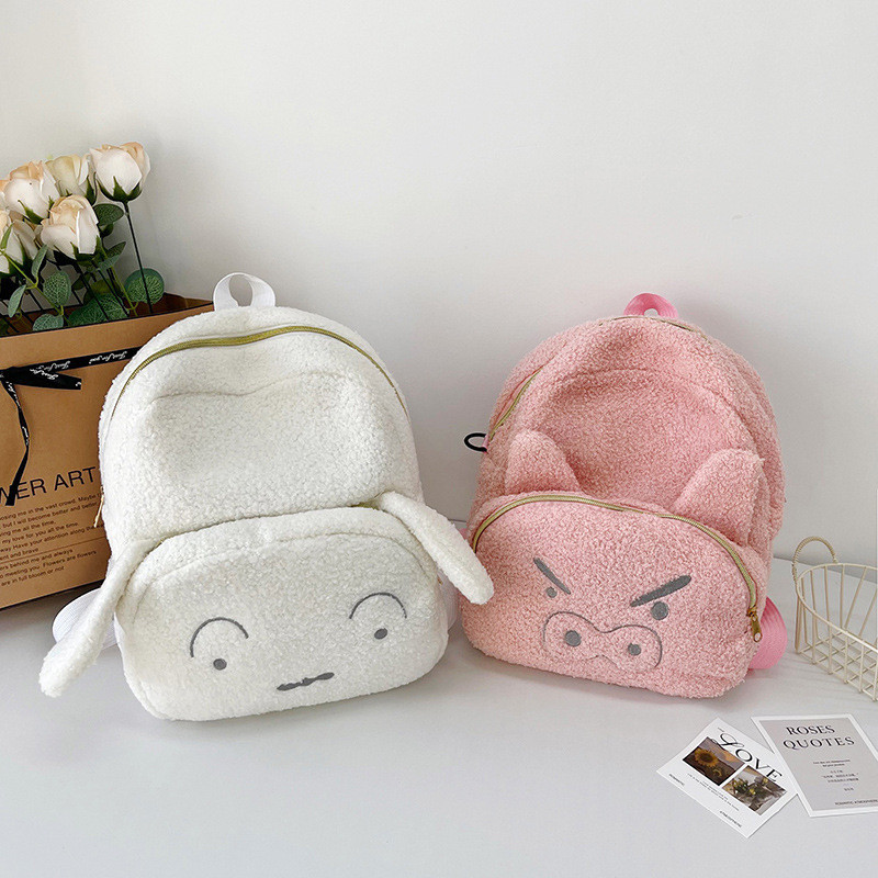 Super Hot Off-Season Lamb Wool Backpack Funny Piggy Student Schoolbag Girl Fashion Backpack Female B