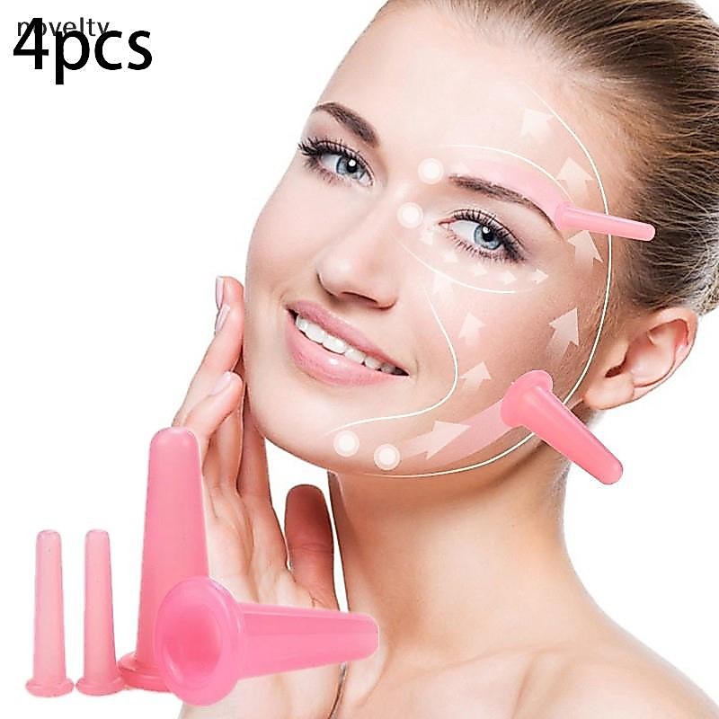 Nly 4 ชิ้นซิลิโคน Cupping นวดถ้วย,สําหรับ Body Fac คอนวดตาถังสูญญากาศ Body Facial Care, Anti-aging เครื่องมือความงาม N
