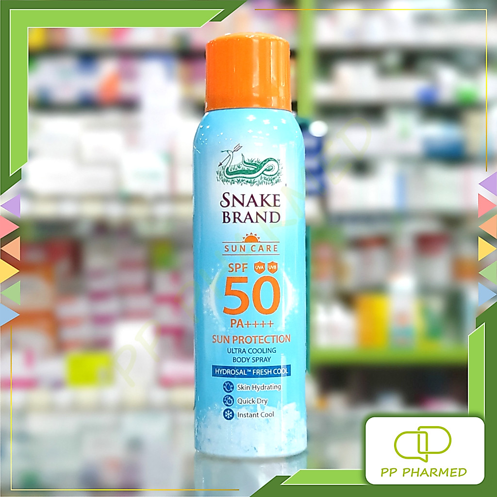 Snake Brand สเปรย์กันแดด สูตรเย็น ตรางู Sun Protection SPF 50 PA++++ Ultra Cooling Spray 100ml