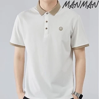 MANMAN ชายเสื้อคอปกแขนสั้นธุรกิจลำลองหลายสีให้เลือก