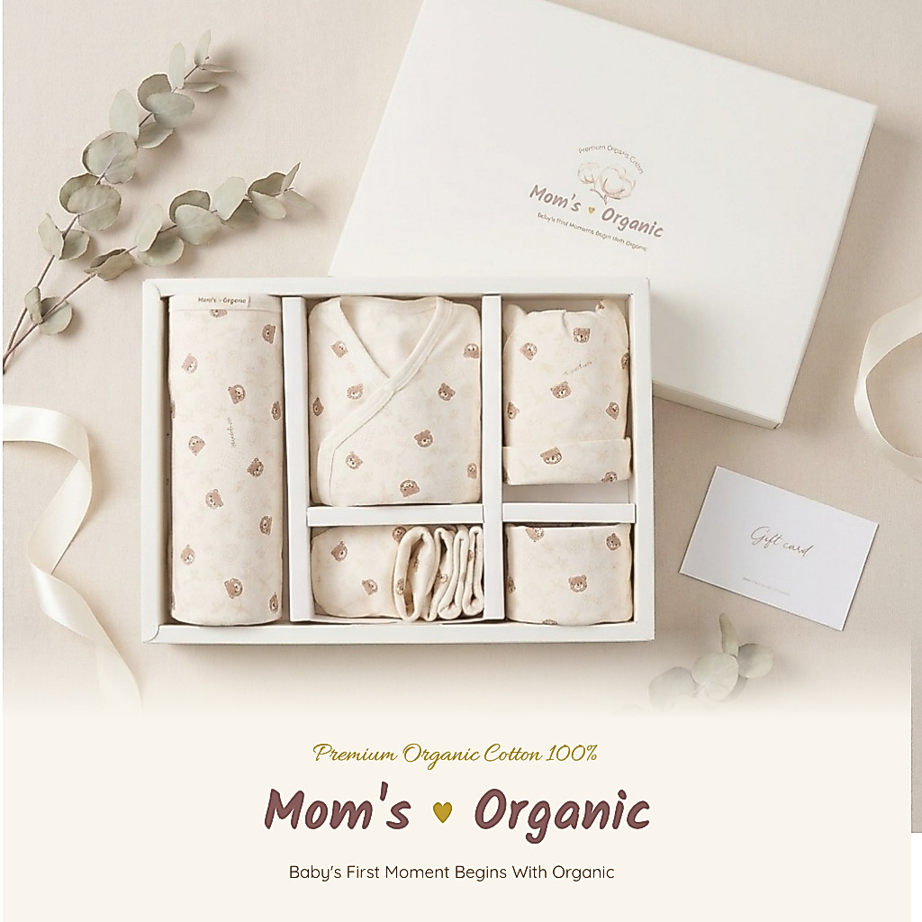Mom’s Organic Newborn Gift Set ชุดของขวัญเด็กแรกเกิด เซ็ตเตรียมคลอด ของขวัญสุดพิเศษ พร้อมกล่องพรีเมียม