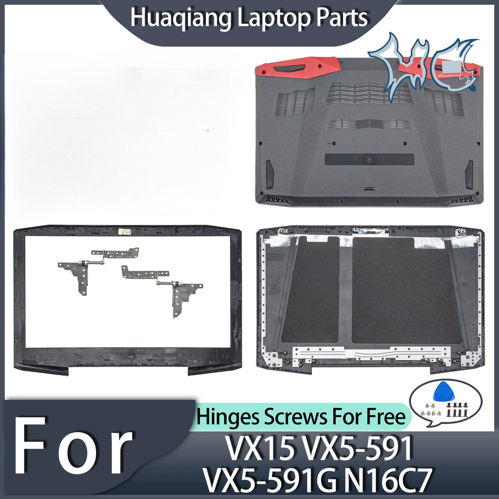 สําหรับ Acer VX15 VX5-591 VX5-591G N16C7 ฝาหลัง LCD ด้านหน้า Bezel Palmrest ด้านล่างบานพับเปลี่ยน
