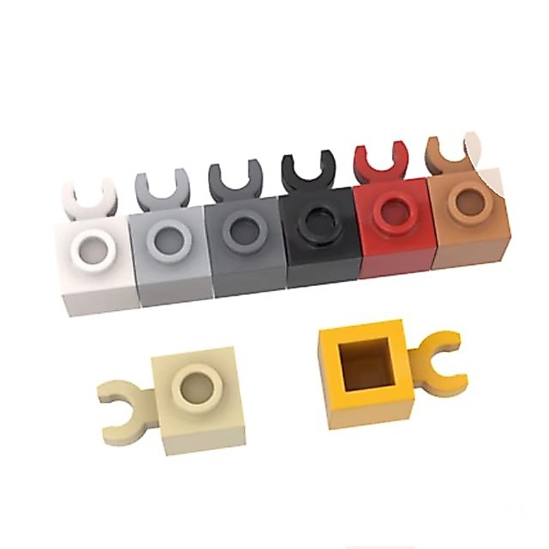 10pcs MOC อะไหล่ 60475 30241 อิฐดัดแปลง 1 x 1 พร้อมเปิด U คลิปอิฐที่เข้ากันได้ DIY Assmble Building Blocks อนุภาคของเล่นเด็ก