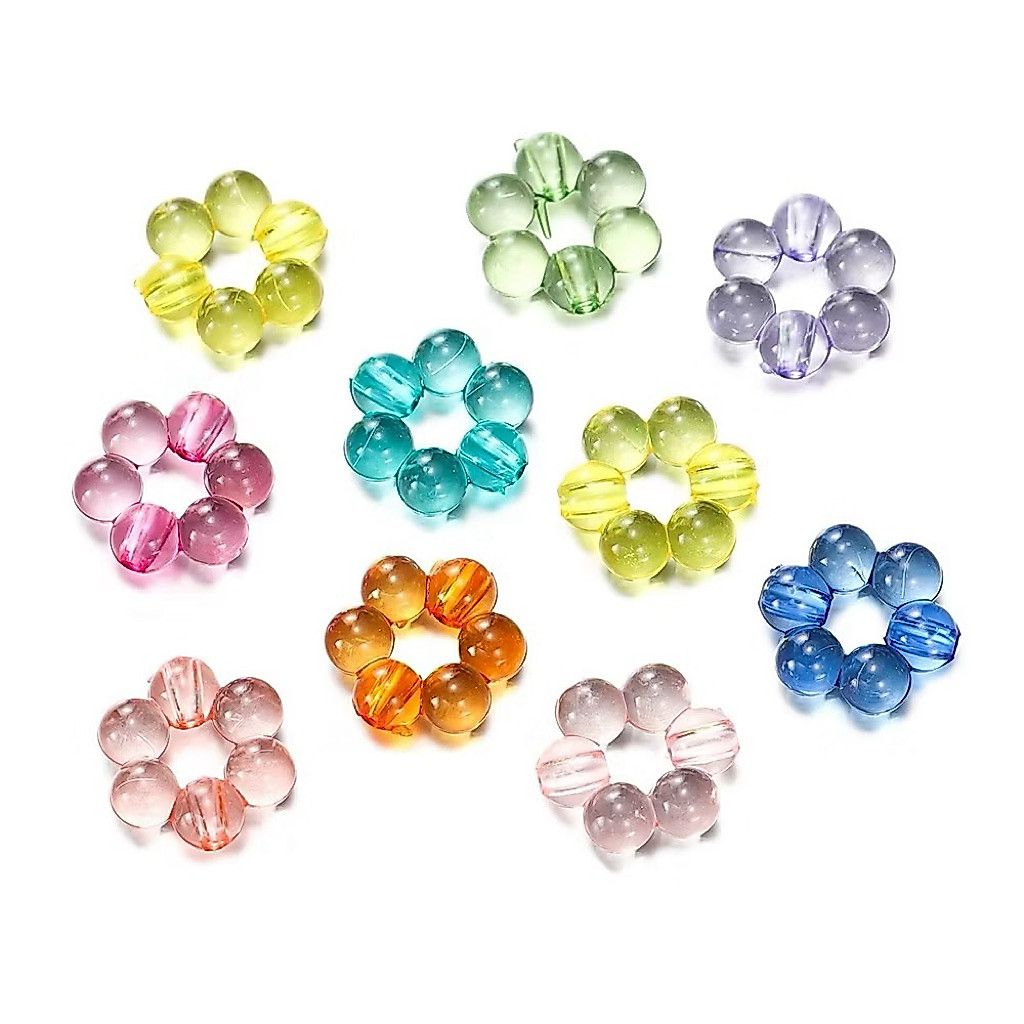 20pcs อะคริลิคใสรอบลูกปัดกรอบลูกปัดสําหรับเครื่องประดับ diy ทําสร้อยข้อมือ
