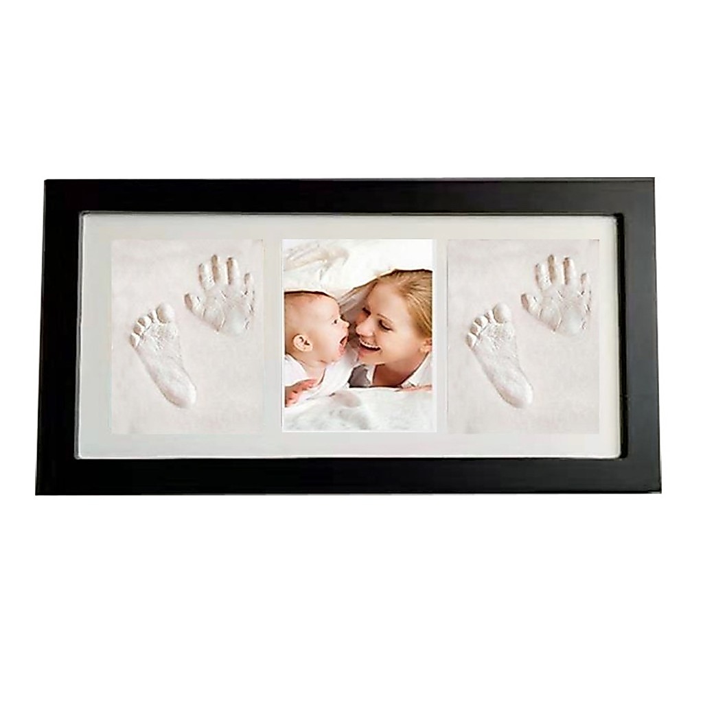 ตระกร้าลายมือและฝ่าเท้าของลูกหลาน DIY Keepsake พร้อมโคลนและกรอบภาพสำหรับแขวนผนัง