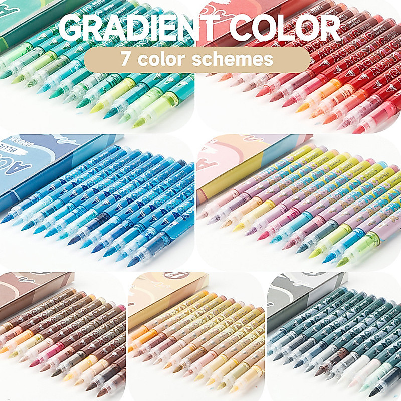 ตรงของเหลวอะคริลิเครื่องหมาย1-5มิลลิเมตรไฟเบอร์นุ่มเคล็ดลับ7สีตัวเลือกอะนิเมะจิตรกรรม ทําเอง ศิลปะแปรงwj885
