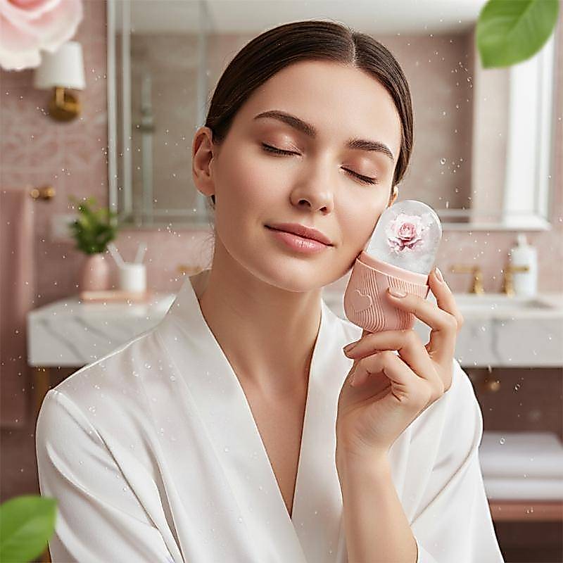 YellowFlower 6 ตารางซิลิโคนลูกกลิ้งน้ําแข็งแม่พิมพ์สําหรับ Beauty Care เครื่องนวดหน้าแบบใช้ซ้ําได้ Mould Cooling Home Spa เครื่องมือ TH