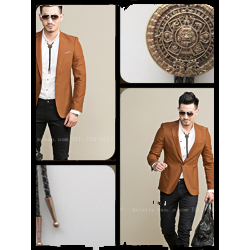 เวอร์ชั่นเกาหลี Collar Flower Mens Collar Tie Bow Tie Aztec Sun Calendar Stone Polo Tie bolo Denim N