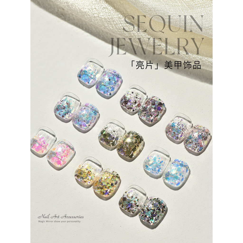 KellyKessa/KellyKessa KellyKessa Fairy Eye Nails Accessories Korea Big Sequins Glitter Nail Shop Acc
