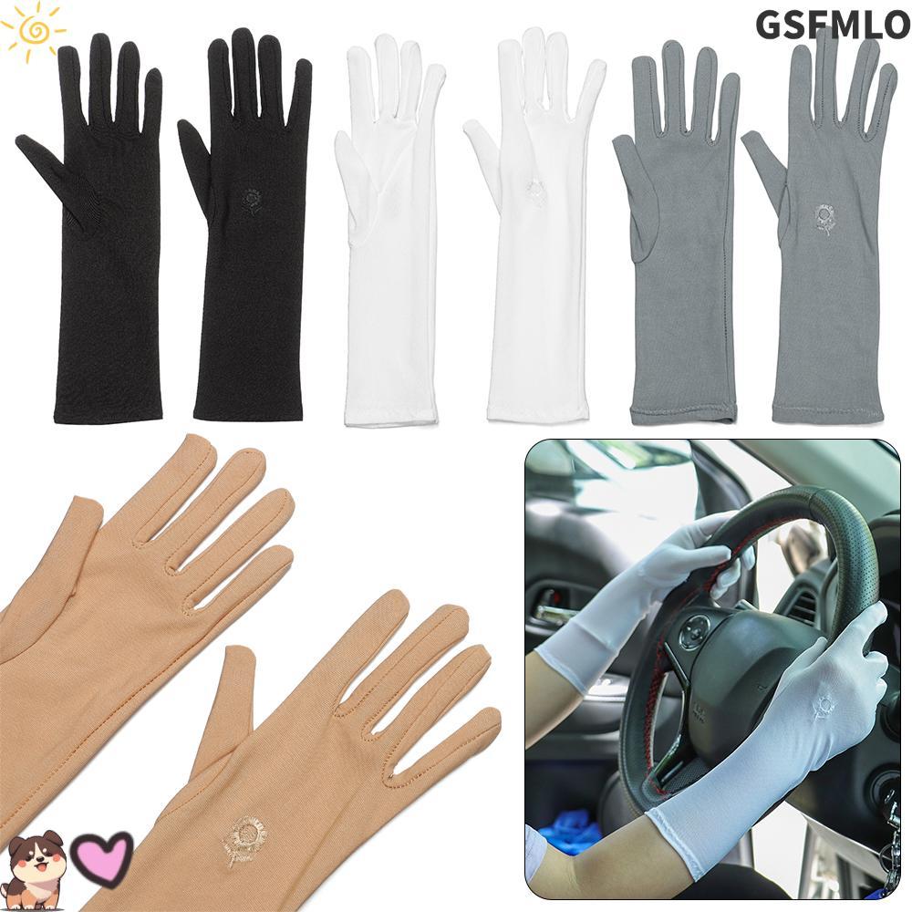 ถุงมือกันแดด GSFMLO ฤดูร้อนฤดูใบไม้ผลิถุงมือมารยาทบางกลางยาว