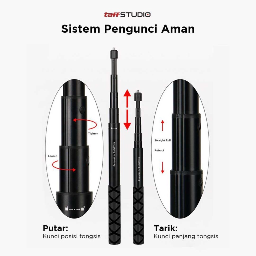 MAYASTR STUDIO Tongsis Selfie Stick Ultra Long Invisible Insta360 GoPro - YZ502/YZ525/YZ511/YZ520