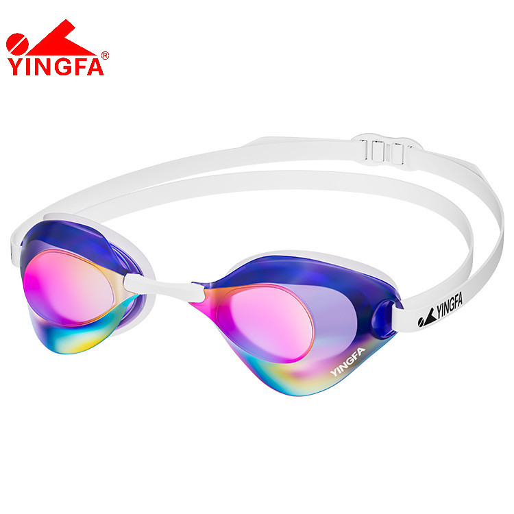 แว่นตาว่ายน้ำ Yingfa Racing สำหรับผู้ใหญ่และเด็ก สไตล์สุภาพสตรีและชาย พร้อมเคลือบเงา ใช้งานในการฝึกหัดและการแข่งขันมืออาชีพ Y555AF (V)