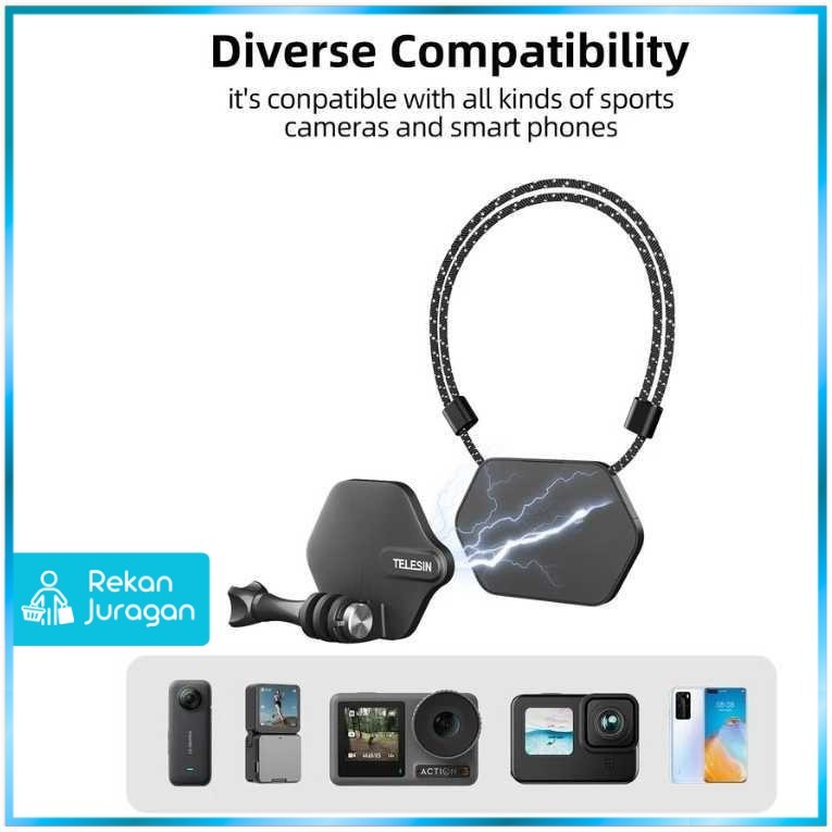 TELESIN สายคล้องคอแม่เหล็กสําหรับกล้องแอคชั่นสมาร์ทโฟน - TE-MMK-002
