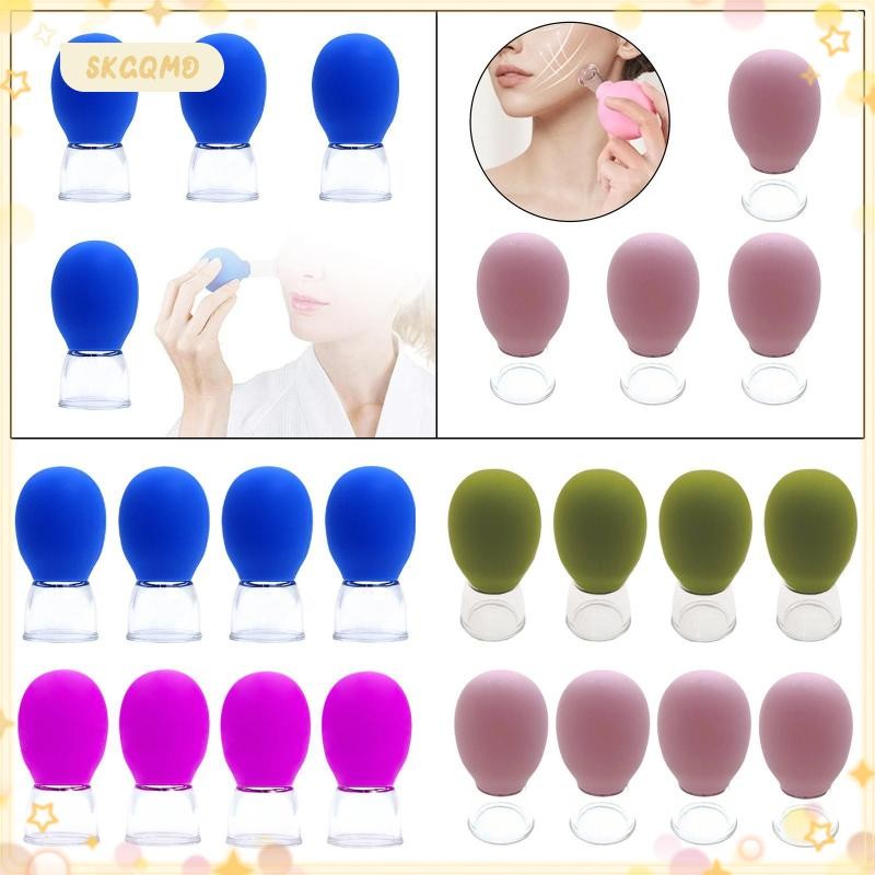 4 ชิ้น Body Cupping ชุด Facial Cupping ชุดแบบพกพา Cupping แว่นตาสําหรับผู้หญิง