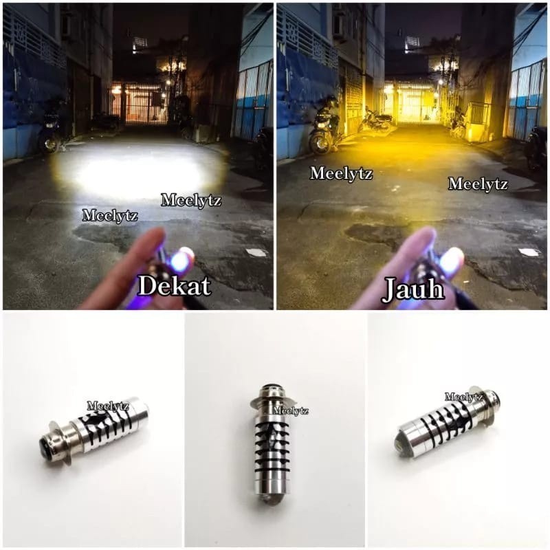 H6 MOTORCYCLE LASER HEADLIGHTS 2 สี UNIVERSAL LED LIGHTS H6 รถจักรยานยนต์ LED BULB ต่อชิ้น (LM1)