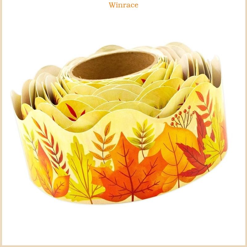 WRC 10m Bulletin Board Borders ฤดูใบไม้ร่วง Border Trim Maple Leaf สติกเกอร์ตกแต่ง