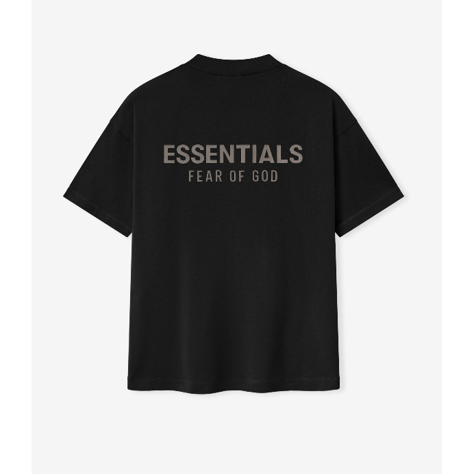 FOG Double Line ESSENTIALS 25SS High Street Metal Pressed กาวพิมพ์แขนสั้นผู้ชายและผู้หญิงหลวมสบายๆเสื้อยืด ราคา ถูกที่สุด ดีลบีเคเค แกลเลอรีภาพที่ 3