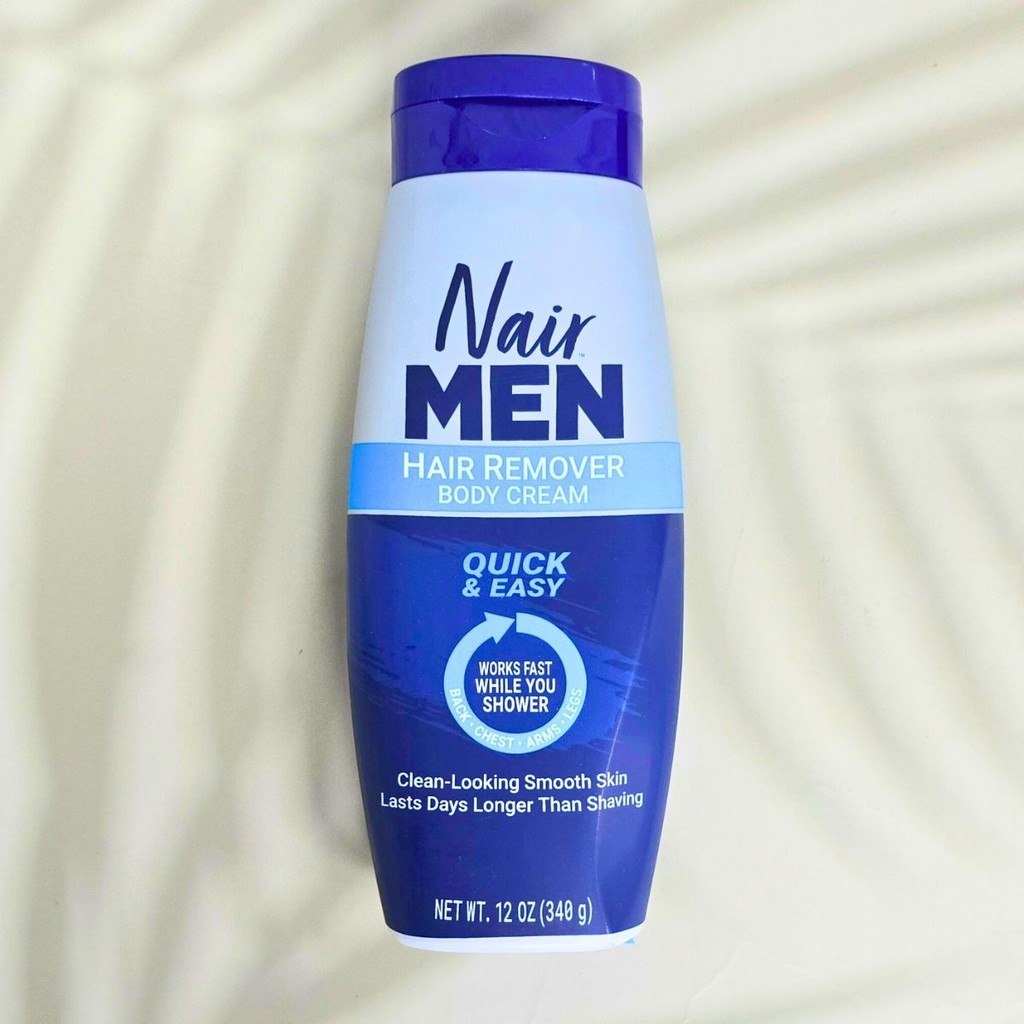 [Nair®] Men Hair Remover Body Cream Quick & Easy 340g ครีมกำจัดขนตามร่างกายสำหรับผู้ชาย ขนแขน ขนขา ข