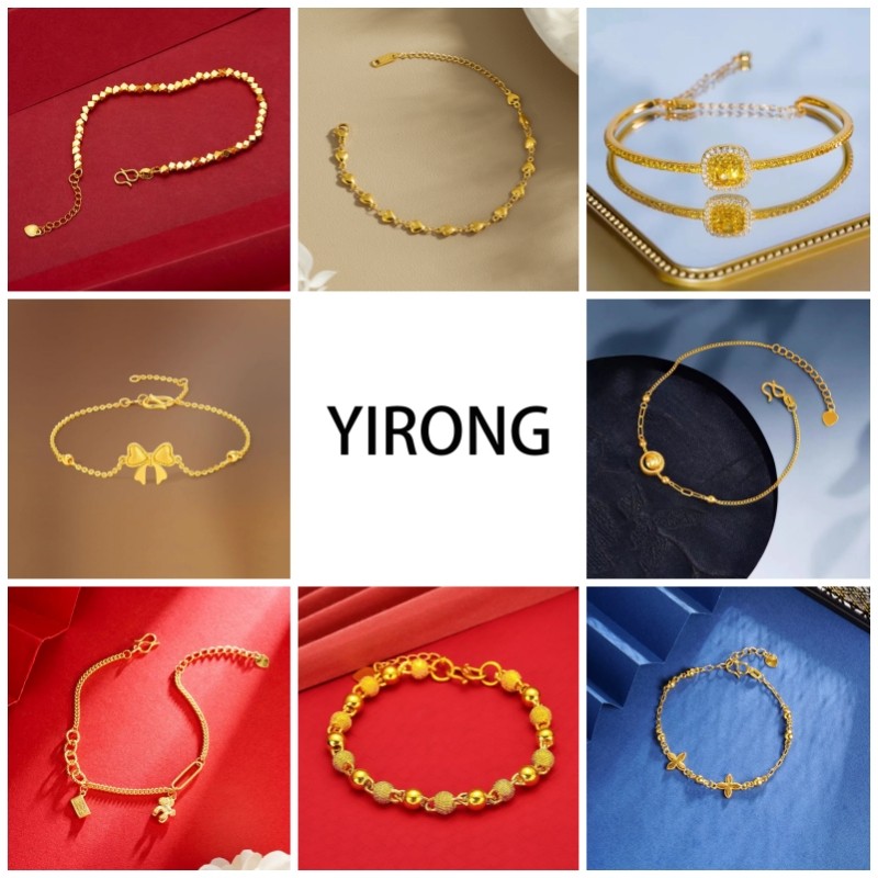 YIRANG 23 รูปแบบที่มีอยู่ 18K Gold สร้อยข้อมือผู้หญิงแบบปรับได้