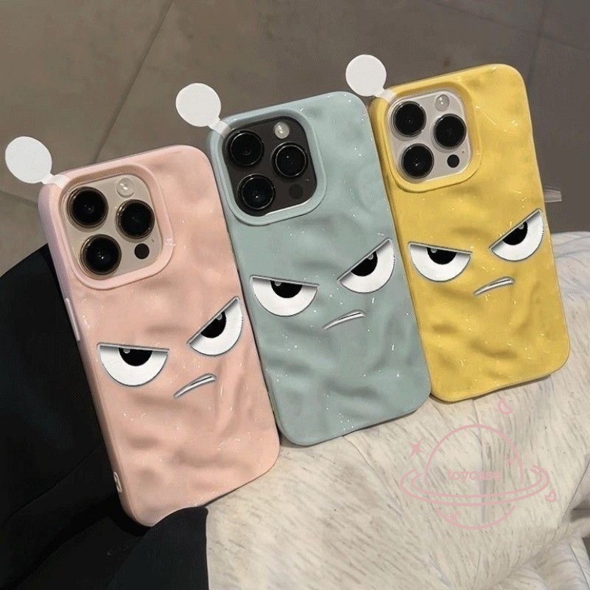 เข้ากันได้กับ iPhone 16 15 14 13 12 11 Pro Max โทรศัพท์ Creative Meteorite รูปแบบการ์ตูน Fierce Eyes